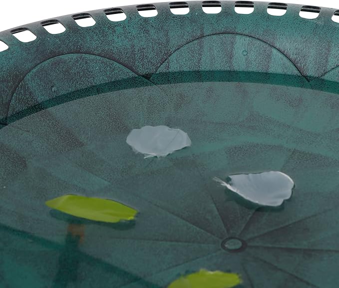 ZENY 28 Inch Height Polyresin Bird Bath Antique Outdoor Garden Decor Vintage Yard Art, Green