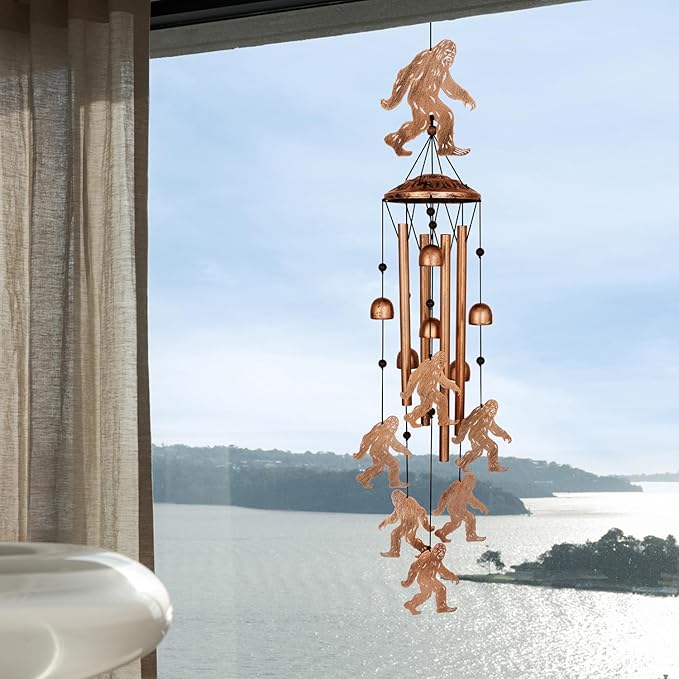 Bigfoot Wind Chimes for Outside, Metal Windchimes Outdoors, Bigfoot Gifts for Women/Men, Memorial/Birthday Gifts, Garden Decor for Outside, Patio or Yard, Durable Chimes for Outdoors
