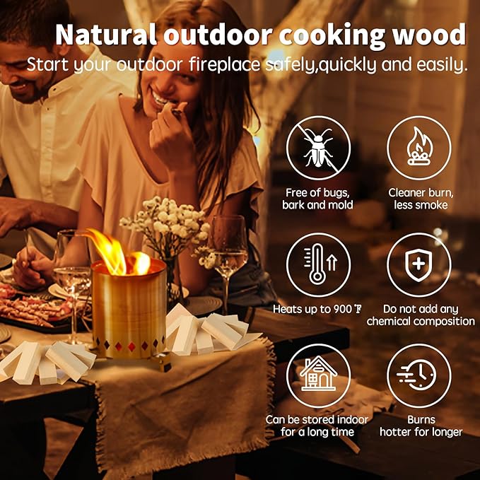 Mini Fire Stick Wood,3.5" Lengths Kiln Dried Pine Small Firewood,Barkless Kindling Fire Logs,Fire Pit Accessories Great for Tabletop Fire Pit,Fireplace,Mini Mesa Wood,12 Lbs
