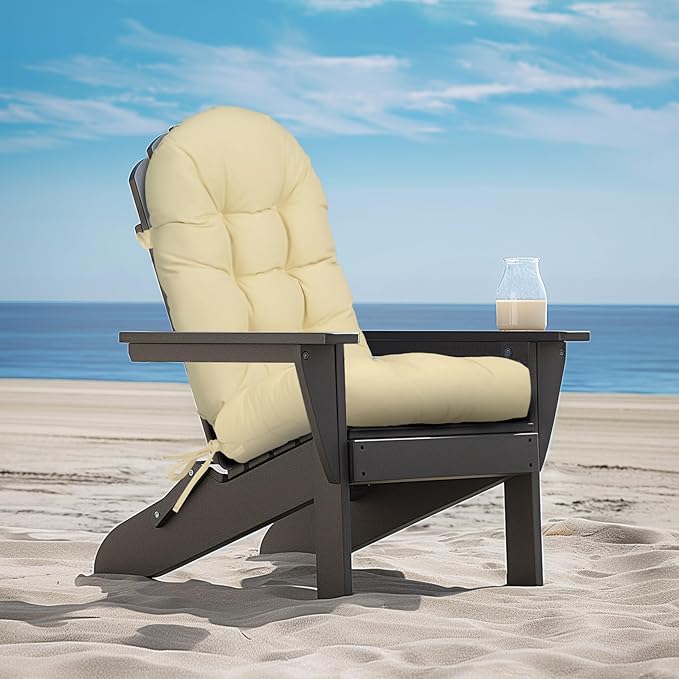 mudilun Adirondack Chair Cushion with Tie Outdoor Adirondack Chair Cushions Thick Tufted High Back Rocking Chair Cushions for Indoor Patio Furniture Chair Pads