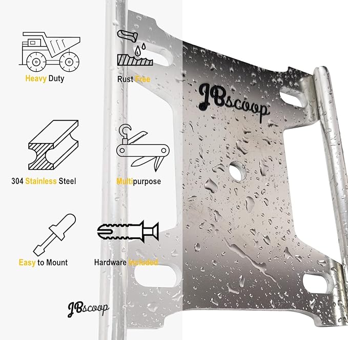 JBscoop Large Stainless Steel Hose Holder, Heavy Duty Hose Hanger (1)