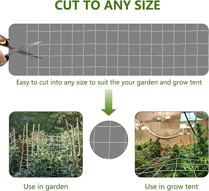 Toolazy Soft Mesh Nylon Trellis Netting Bulk Roll - 5 x 350 ft Heavy-Duty Garden Netting for Climbing Plants,Garden Melons Vegetables, Grape Racks, Hydroponic