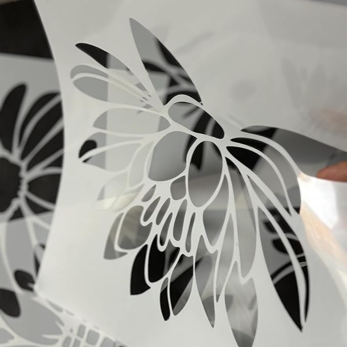 Large Flower Stencils Set, 12 x 12 Inch, 10 Pieces, DIY Art Templates for Walls, Wood, Fabric, Garden