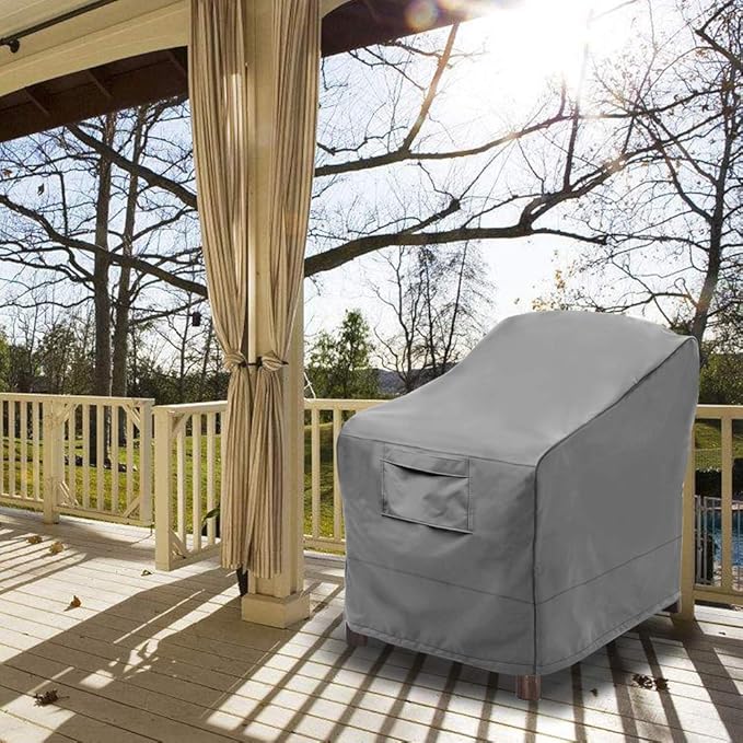 Vailge Patio Chair Covers, Lounge Deep Seat Cover, Heavy Duty and Waterproof Outdoor Lawn Patio Furniture Covers (4 Pack - Medium, Grey)