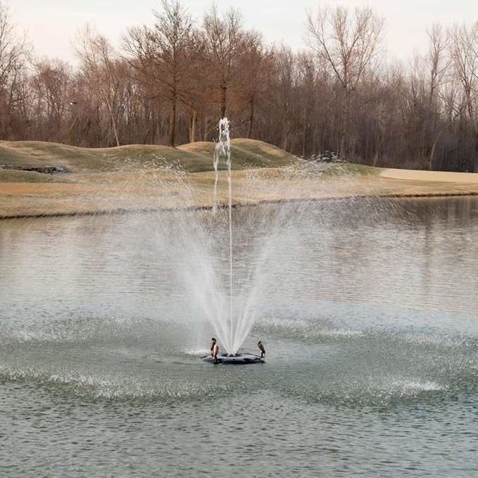 HALF OFF PONDS Floating Fountain – 1 HP Pond Aerator, 100' Cord – 15,000 GPH Water Pump – 13 Spray Patterns – Energy-Efficient for Large Ponds, Lakes & Water Gardens