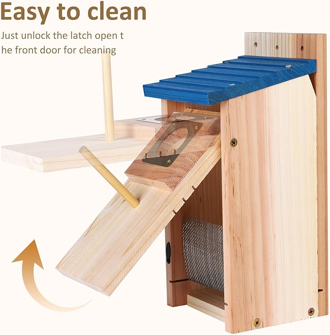 Bird Houses for Outside 2Pack with Copper Guard,Thicken Wooden Bluebird House Clearance Garden Country Cottages, Nesting Box for Finch Swallow Wren Chickadee Wild Bird Supplies, Easy to Assemble