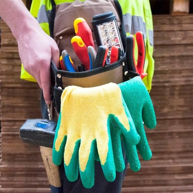 Nozzy Gardening Gloves for Men Women - 3 Pairs - Lightweight Thorn Proof, Good Grip DIY & construction Multi-Purpose