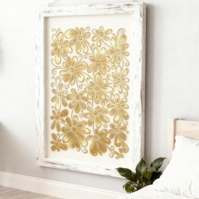 TIAMECH A4 Reusable Daisy Stencil for Painting - Flower Texture Layering Template, DIY Wall Art, Wood Furniture, Scrapbook & Crafts (8.3x11.7inch)