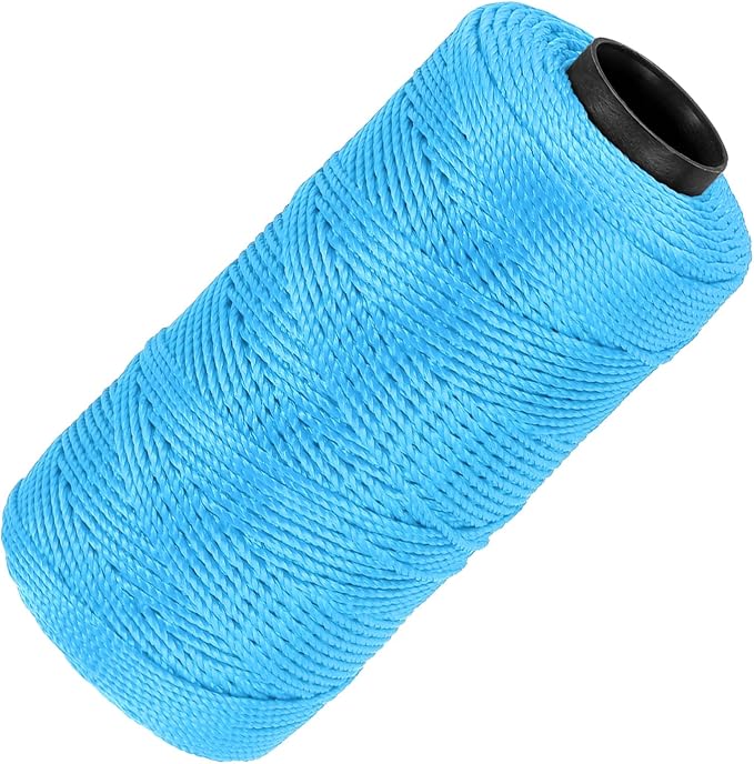 MECCANIXITY Nylon String 3 Strands Twisted Mason Line 1.5mm x 218 Yards Nylon Twine String for DIY Projects, Home Improvement, Gardening, Gift Wrapping, Christmas Party Supplies, Blue