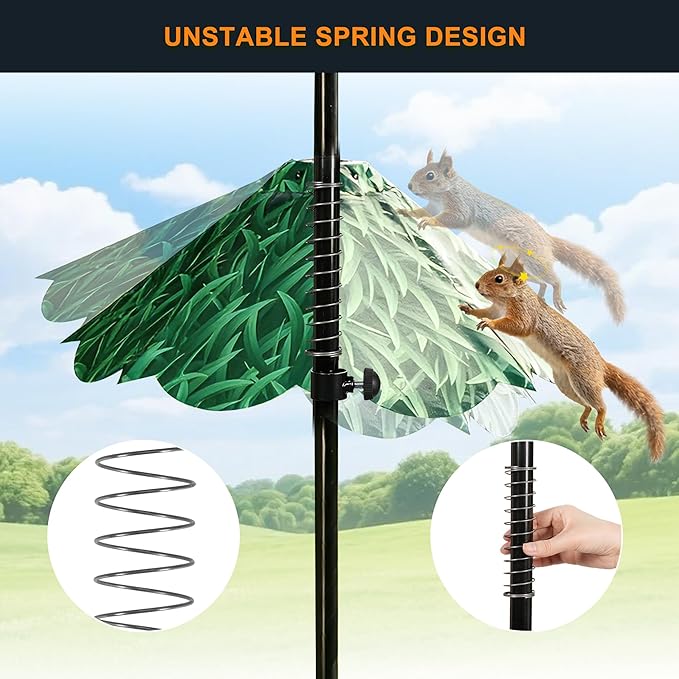 Oversized 21 Inch Metal Squirrel Baffle, Chew-Proof Weatherproof Squirrel Guard for Bird Feeder Pole and 4x4 Post, Outdoor Hanging Squirrel Proof Baffle, Green