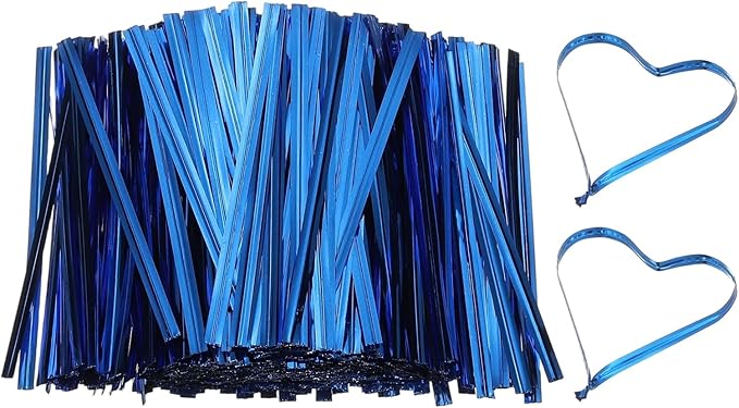 PATIKIL Bag Twist Ties 3 Inch, 800 Pcs Metallic Bread Ties for Treat Plastic Bags Gift Wrapping Candy Coffee Bag Plant Party Cake Favor, Blue