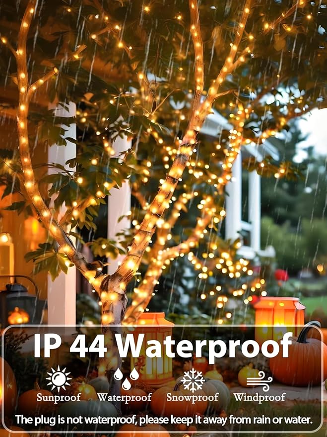 Upgraded Super Long 264FT 800 LED Christmas String Lights Outdoor & Indoor, Memory Function Timer and 8 Modes, Green Wire Waterproof String Lights for Xmas Tree Holiday Party Garden Decor (Warm White)