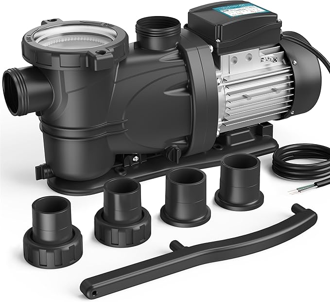In/Above Ground Pool Pump, Self Primming High Flow (with Timer, 3HP, 8964 GPH, 220V)