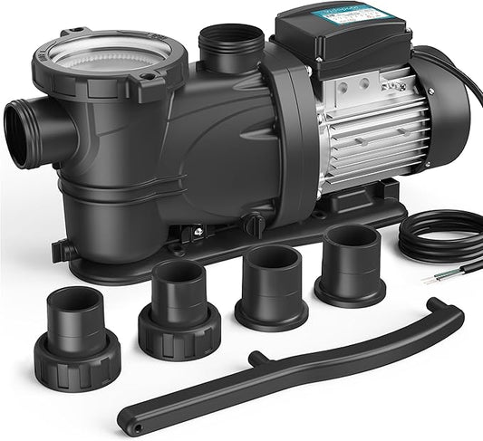In/Above Ground Pool Pump, Self Primming High Flow (with Timer, 3HP, 8964 GPH, 220V)