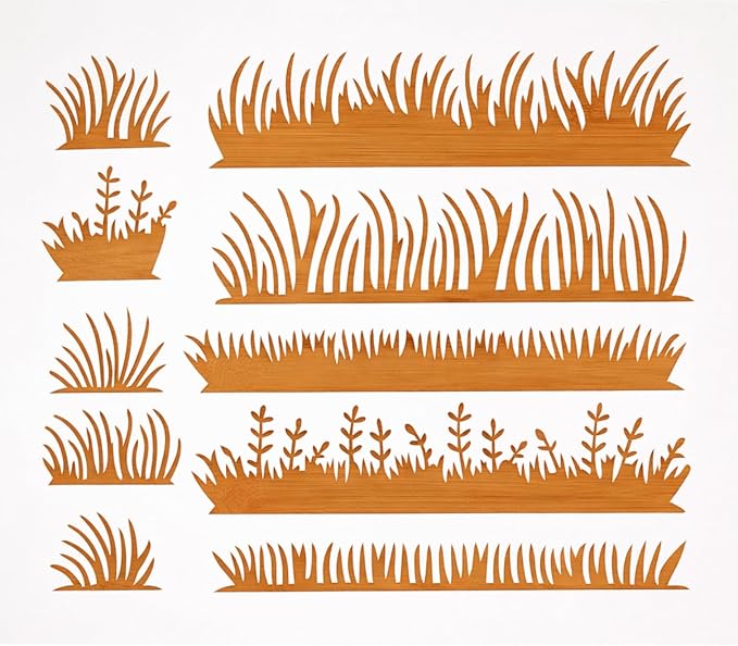 Grass Stencil – Landscape Grass Border Pattern Reusable Template for Painting, Crafting, Walls, DIY Art and Home Decor