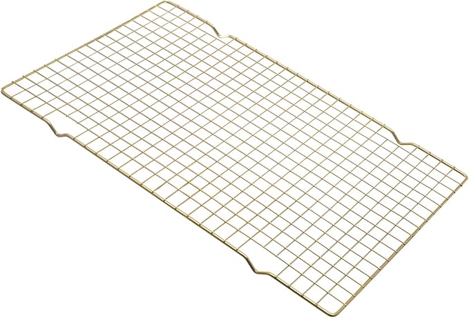 Coolbird 16 * 10 inch BBQ Grill Mesh Metal BBQ Barbecue Grill Grilling Mesh Wire Cooking Net Outdoor,Barbecue Grilled Grid (Gold)