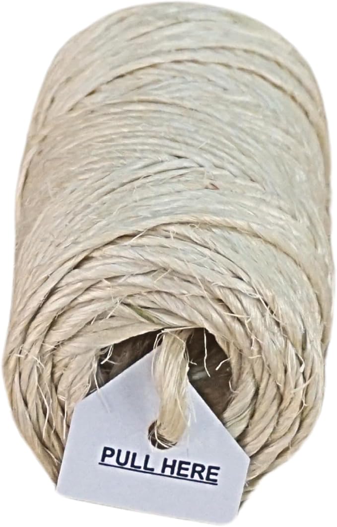 Premium Brazilian Sisal Twine, Natural Fiber 100% Sisal, Heavy-Duty, Ultra Durable, Ideal for DIY Projects, Home Decor, Gardening, Crafting, Gifting, Wrapping (164 ft / 50 m Coil)