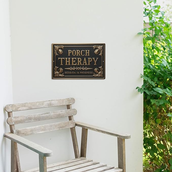 Putuo Decor Porch Therapy Tin Sign Porch Therapy Session In Progress Wall Decor For Front Back Porch Patio Decoration Deck Bar Garden Backyard Decor 8 X 12 In