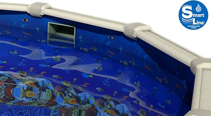 Lake Effect Pools 'Meadows Reprieve' 24' Round Above Ground Swimming Pool | 52" Inch Height | Resin Protected Steel Sided Walls | Includes a Caribbean Overlap Pool Liner and Widemouth Skimmer
