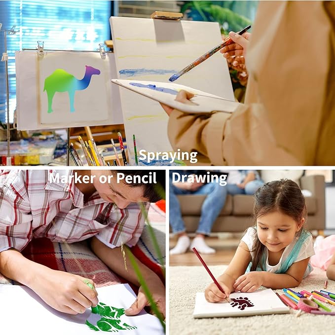 64 Pieces Stencils for Painting, Small Reusable Animal Stencil, Art Craft Template for Painting on Wood, Wall, Fabric, Rock, Chalkboard, Sign, DIY Art Scrapbook Projects(Animal)