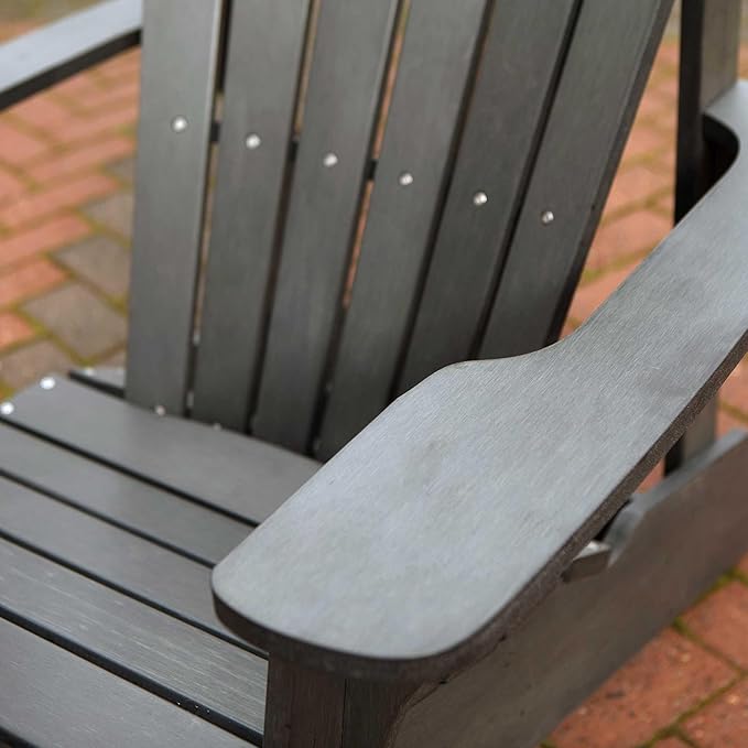 LIFETIME Adirondack Chair, Weather-Resistant Polystyrene, UV Protected, Classic Outdoor Design, Black