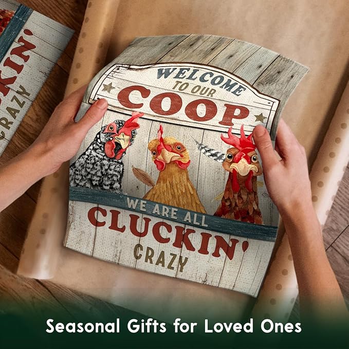 Garden Flag Christmas, Chicken Coop Yard Flag Markers, Welcome Banner for Rustic Farmhouse, Funny Chicken Gifts Sign for Women Men Farmer