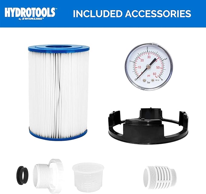 SWIMLINE HYDROTOOLS Above-Ground Pool Cartridge Filter, Sure-Flo 25 Sq Ft w/ 0.25 HP Pump, Pools up to 5500 Gallons