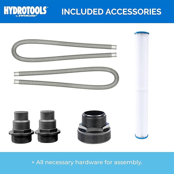 SWIMLINE HYDROTOOLS Above-Ground Pool Cartridge Filter System, 8 Sq Ft with 0.3 THP Pump, Pools up to 9000 Gallons