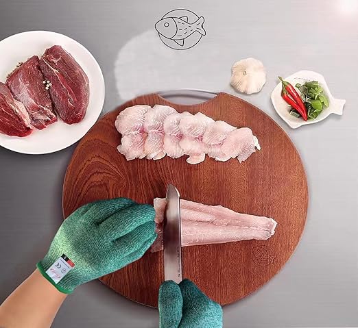 Cutting Gloves, 3 Pairs of Cut Resistant Gloves Food Grade, Cut Resistant Gloves for Kitchen, Oyster Shucking, Fish Fillet Processing, Carving Wood and Gardening(Medium-Macaron)