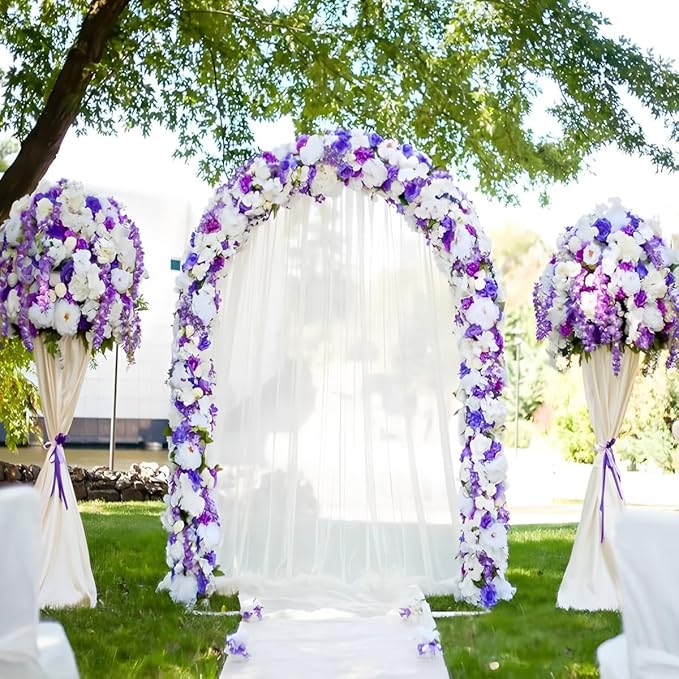 Metal Pergola Arbor,Wedding Arch 4.6 Feet Wide x 7.9 Feet High,Assemble Freely Lightweight Wide Wedding Garden Arbor Bridal Party Decoration White