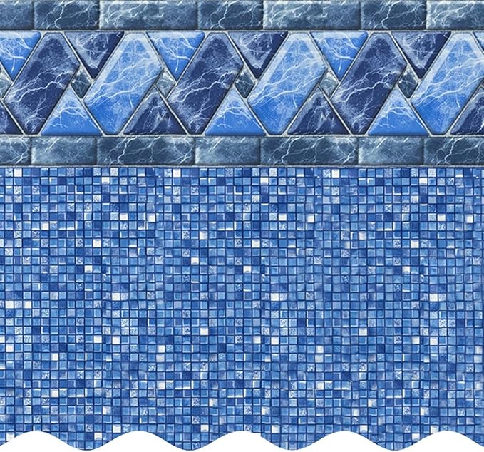 Smartline 15 ft Round Swimming Pool Liner | Stone Harbor | Unibead Style | 52 Inch Wall Height | 20 Gauge Heavy Duty Virgin Vinyl | Designed for Steel Sided Above Ground Swimming Pools