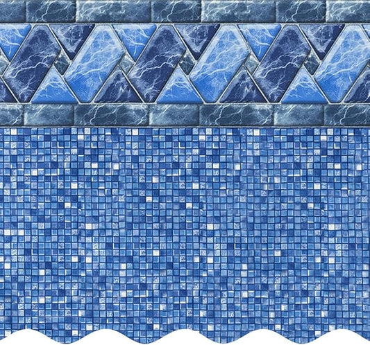 Smartline 15 ft Round Swimming Pool Liner | Stone Harbor | Unibead Style | 52 Inch Wall Height | 20 Gauge Heavy Duty Virgin Vinyl | Designed for Steel Sided Above Ground Swimming Pools