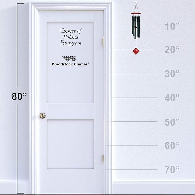 Woodstock Chimes Encore Collection, Chimes of Polaris, 22'' Evergreen Wind Chimes for Outdoor, Patio, Home or Garden Décor (DCE22)