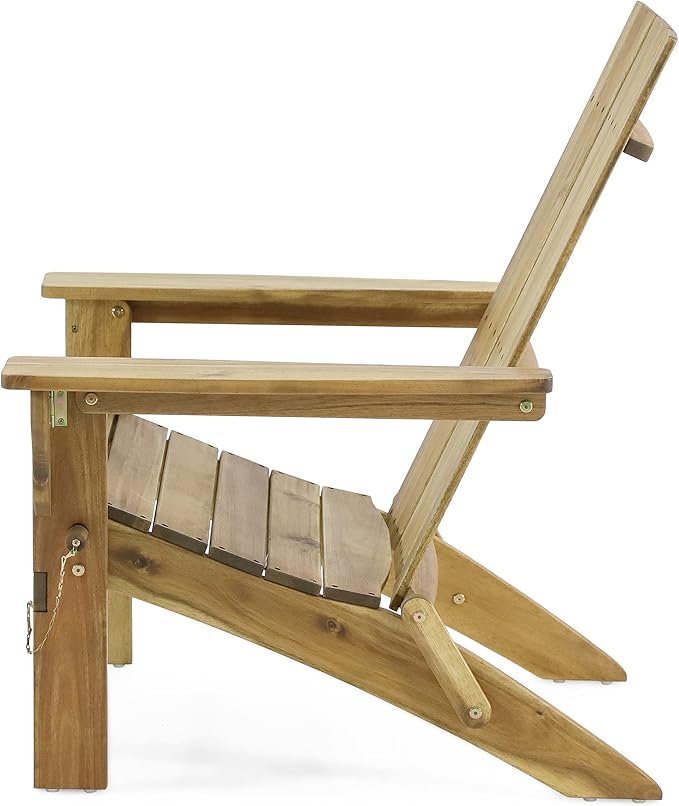 Christopher Knight Home Aberdeen Outdoor Contemporary Acacia Wood Foldable Adirondack Chair, natural stained