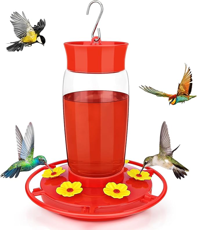 Hummingbird Feeders for Outdoors Hanging ant and Bee Proof, Plastic Hummingbird Feeder ant Guard 23 OZ, Bird Feeder for Outside
