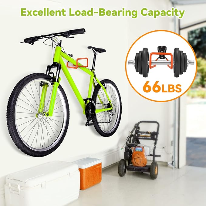 Hose Holder Stand Wall Mount, 2Pcs Heavy Duty Garden Hose Hanger Reel, Metal Water Pipe Tube Hooks Rack for Outside Yard, Garage, Storage Organizer - Orange