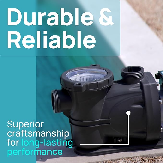 In/Above Ground Pool Pump, Self Primming High Flow (Single Speed, 1.5HP, 7350 GPH, 115V)
