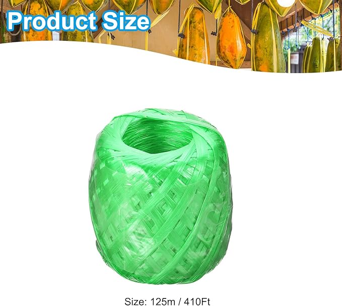 PATIKIL 125m/410Ft Polyester Nylon Plastic Rope, Twine Household Bundles Ropes Roll for Gardening Packing Crafting DIY, Green