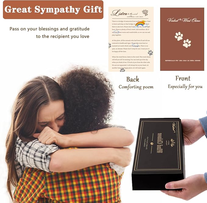 28" Pet Memorial Wind Chime, Dog Memorial Gifts for Loss of Dog, Passing Away Sympathy Bereavement Remembrance Pet Gift