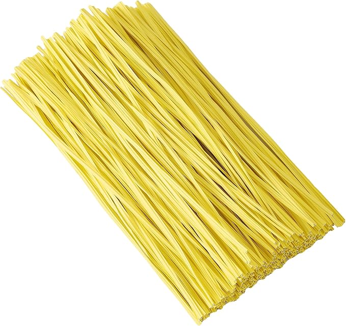 Tangyinrd 300 Pcs 6 inch Yellow Plastic Twist Ties, Cable Ties, for Bags, Gardening Tools