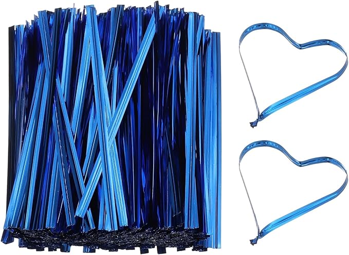 PATIKIL Bag Twist Ties 4 Inch, 800 Pcs Metallic Bread Ties for Treat Plastic Bags Gift Wrapping Candy Coffee Bag Plant Party Cake Favor, Blue