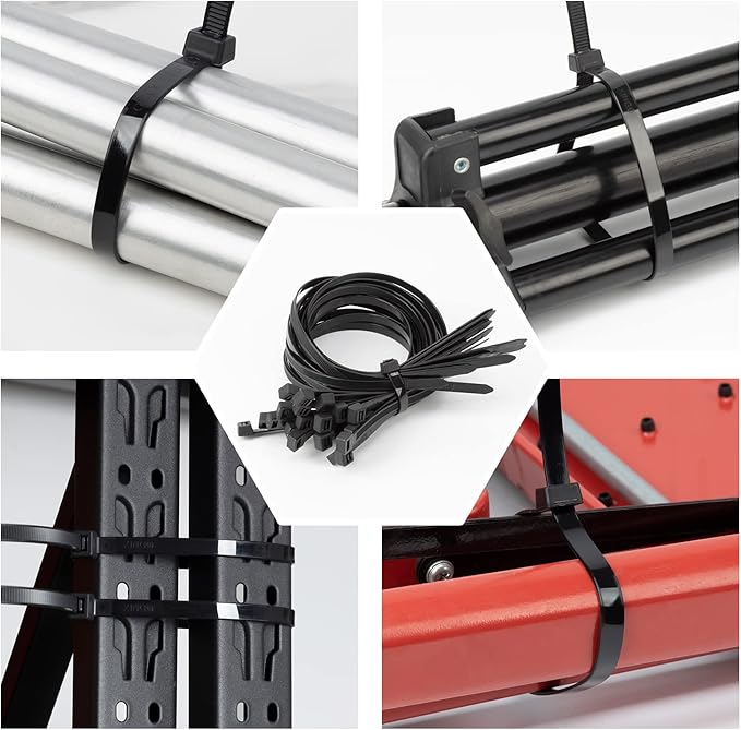XINGO 60 Inch Black Large Zip Ties Heavy Duty 120 Pack, 200 LBS Ultra Strong Plastic Wire Ties, Large Cable Ties Extra Long Tie Wraps, Indoor and Outdoor UV Resistant