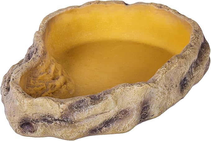 REPTIZOO Reptile Water Bowl Terrarium Water Dish Food Feeding Bowl for Reptile Amphibian Pets Large(11"x 8"x 2.4")
