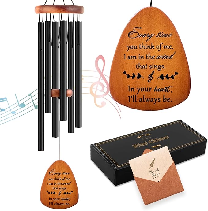 Sympathy Wind Chimes, Memorial Wind Chimes for Loss of Loved One, Sympathy/Memorial/Bereavement/Condolence Funeral Gifts in Memory of a Loved One Mother Father, 30" Wooden