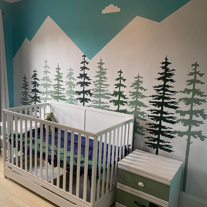 Large Pine Tree Stencils for Painting on Wood Fence 39” Giant Wall Stencils Skinny Tree Mural Draw Templates for Walls Window Furniture
