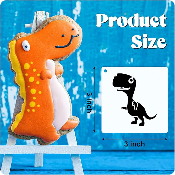 Marspark 66 Pcs Spring Easter Small Stencils for Crafts Reusable 3 Inch Stencils for Painting on Wood DIY Craft Paint Template for Wall Home Decor Card Rock Canvas Drawing Holiday (Dinosaur)