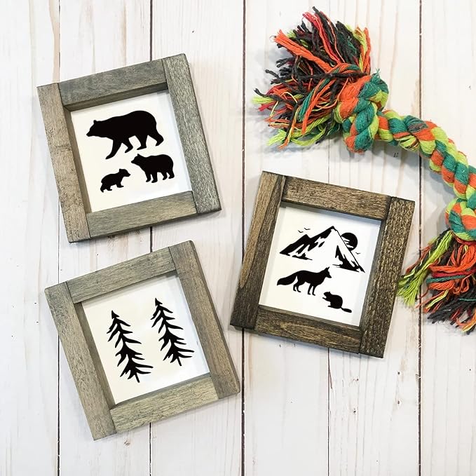 Small Stencils for Painting on Wood Burning Reusable, 3 Inch Reusable Stencil for Craft Ornament Paint Template Stencils for Wall Card Rock Wood Signs Coasters Canvas Home Decor (Animal Wildlife)