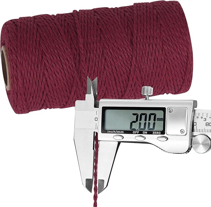 Cotton Red Twine for Crafts - Ohtomber 328 Feet 2MM Natural Garden Twine String for DIY Crafts Wrapping