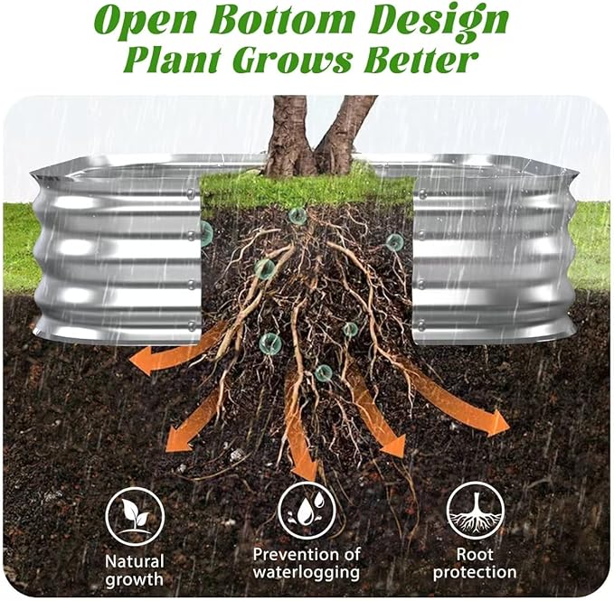 Galvanized Raised Garden Beds for Gardening - 23x23x11in Thickened Small Metal Planter Box Above Ground for Vegetables,Flowers, Herb,Outdoor Garden Container Square