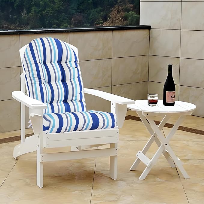 Enipate Weather Resistant Adirondack Chair Cushions Set of 2, High Back Rocking Chair Cushion, Indoor Outdoor Patio Tufted Thicken Lounge Cushion Seat Pads